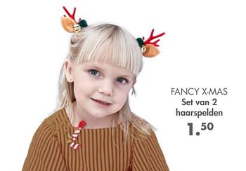 Promoties Fancy x-mas set van 2 haarspelden - Huismerk - Casa - Geldig van 01/11/2021 tot 25/12/2021 bij Casa