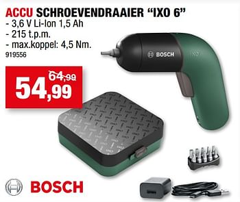 Promoties Bosch accu schroevendraaier ixo 6 - Bosch - Geldig van 03/11/2021 tot 14/11/2021 bij Hubo