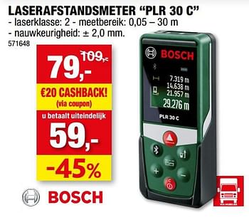 Promoties Bosch laserafstandsmeter plr 30 c - Bosch - Geldig van 03/11/2021 tot 14/11/2021 bij Hubo