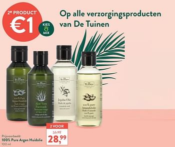 Promoties 100% pure argan huidolie - De Tuinen - Geldig van 01/11/2021 tot 28/11/2021 bij Holland & Barret