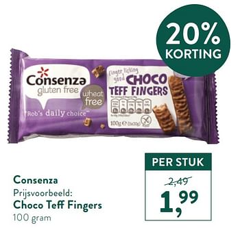 Promoties Choco teff fingers - Consenza - Geldig van 01/11/2021 tot 28/11/2021 bij Holland & Barret
