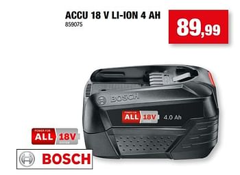 Promotions Accu 18 v li-ion 4 ah - Bosch - Valide de 03/11/2021 à 14/11/2021 chez Hubo