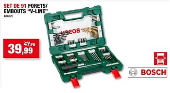 Promotions Bosch set de 91 forets- embouts v-line - Bosch - Valide de 03/11/2021 à 14/11/2021 chez Hubo