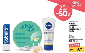 Promoties Nivea handcrème anti-age q10 - Nivea - Geldig van 03/11/2021 tot 30/11/2021 bij DI