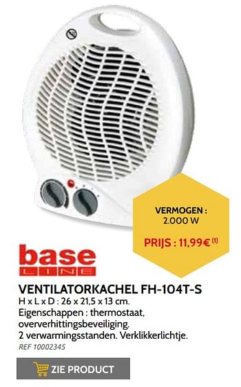 Promoties Baseline ventilatorkachel fh-104t-s - Baseline - Geldig van 03/11/2021 tot 31/12/2021 bij Brico