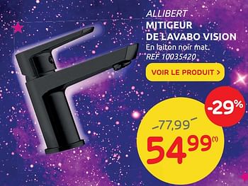 Promoties Allibert mitigeur de lavabo vision - Allibert - Geldig van 10/11/2021 tot 15/11/2021 bij Brico