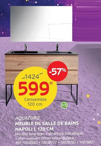 Promoties Aquazuro meuble de salle de bains napoli l 120 cm - Aquazuro - Geldig van 10/11/2021 tot 15/11/2021 bij Brico