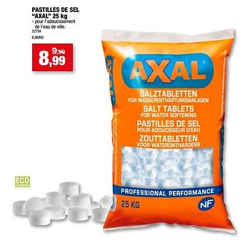Promotions Pastilles de sel axal - Axal - Valide de 10/11/2021 à 14/11/2021 chez Hubo