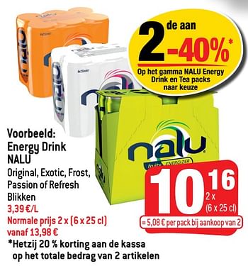 Promoties Energy drink nalu - Nalu - Geldig van 10/11/2021 tot 16/11/2021 bij Smatch