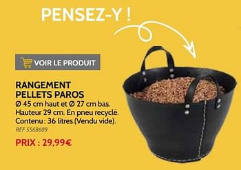 Promotions Rangement pellets paros - Produit maison - Brico - Valide de 03/11/2021 à 31/12/2021 chez Brico