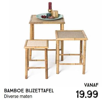 Promoties Bamboe bijzettafel - Huismerk - Xenos - Geldig van 08/11/2021 tot 28/11/2021 bij Xenos