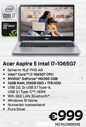 Promoties Acer aspire 5 intel i7-1065g7 - Acer - Geldig van 01/11/2021 tot 30/11/2021 bij Compudeals
