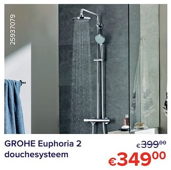 Promoties Grohe euphoria 2 douchesysteem - Grohe - Geldig van 01/11/2021 tot 30/11/2021 bij Euro Shop