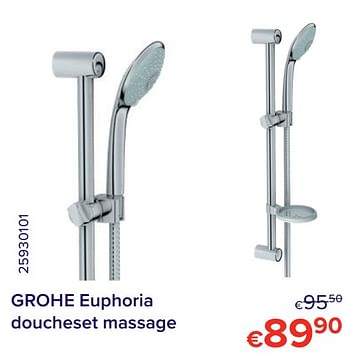 Promoties Grohe euphoria doucheset massage - Grohe - Geldig van 01/11/2021 tot 30/11/2021 bij Euro Shop