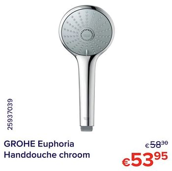Promoties Grohe euphoria handdouche chroom - Grohe - Geldig van 01/11/2021 tot 30/11/2021 bij Euro Shop