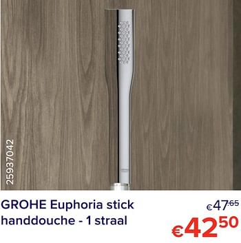 Promoties Grohe euphoria stick handdouche - 1 straal - Grohe - Geldig van 01/11/2021 tot 30/11/2021 bij Euro Shop