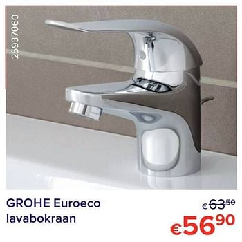 Promoties Grohe euroeco lavabokraan - Grohe - Geldig van 01/11/2021 tot 30/11/2021 bij Euro Shop