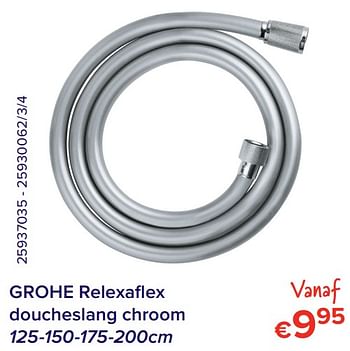 Promoties Grohe relexaflex doucheslang chroom - Grohe - Geldig van 01/11/2021 tot 30/11/2021 bij Euro Shop