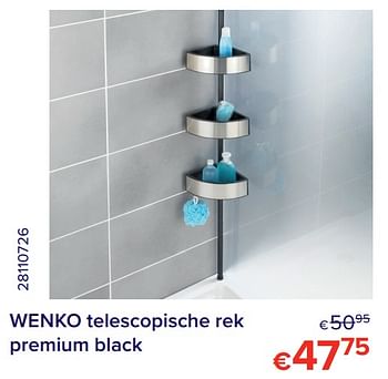 Promoties Wenko telescopische rek premium black - Wenko - Geldig van 01/11/2021 tot 30/11/2021 bij Euro Shop
