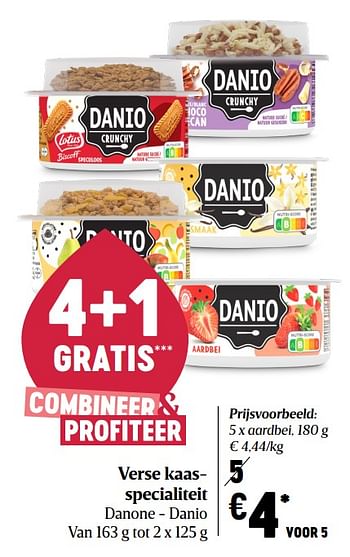 Promoties Verse kaasspecialiteit danone - danio aardbei - Danone - Geldig van 10/11/2021 tot 17/11/2021 bij Delhaize