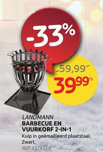 Promoties Barbecue en vuurkorf 2-in-1 - Landmann - Geldig van 17/11/2021 tot 29/11/2021 bij Brico