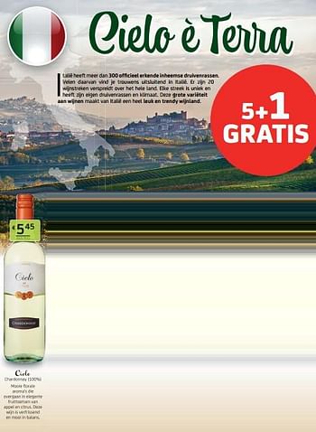 Promoties Cielo chardonnay - Witte wijnen - Geldig van 19/11/2021 tot 28/11/2021 bij BelBev