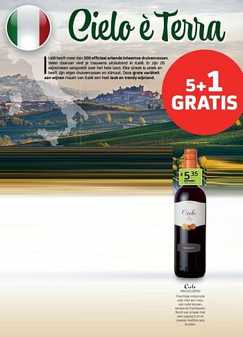 Promoties Cielo merlot - Rode wijnen - Geldig van 19/11/2021 tot 28/11/2021 bij BelBev