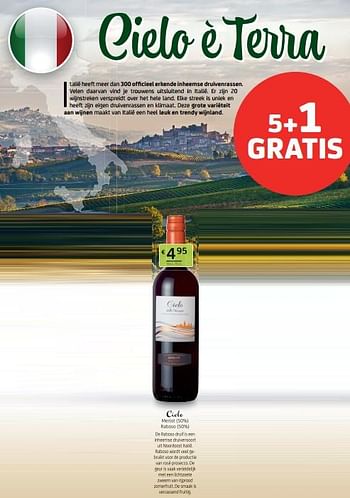 Promoties Cielo merlot raboso - Rode wijnen - Geldig van 19/11/2021 tot 28/11/2021 bij BelBev