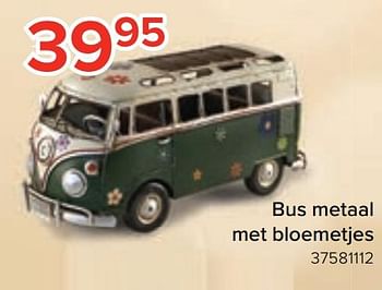 Promoties Bus metaal met bloemetjes - Huismerk - Euroshop - Geldig van 18/11/2021 tot 31/12/2021 bij Euro Shop