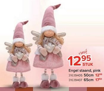 Promoties Engel staand, pink - Huismerk - Euroshop - Geldig van 18/11/2021 tot 31/12/2021 bij Euro Shop