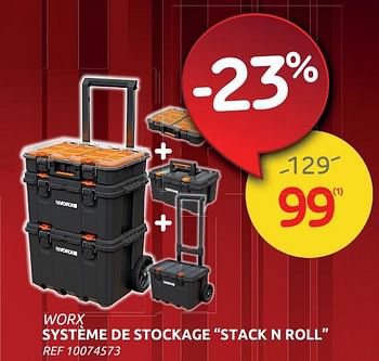 Coffre d'outil système stockage modulaire Stack'N Roll WORX