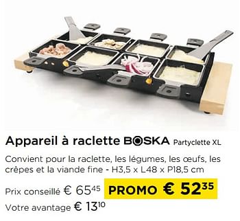 Promotions Appareil à raclette partyclette xl - Boska - Valide de 01/11/2021 à 30/11/2021 chez Molecule