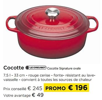 Promotions Cocotte cocotte signature ovale - Le creuset - Valide de 01/11/2021 à 30/11/2021 chez Molecule