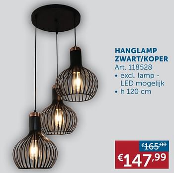 Promoties Hanglamp zwart-koper - Huismerk - Zelfbouwmarkt - Geldig van 16/11/2021 tot 20/12/2021 bij Zelfbouwmarkt