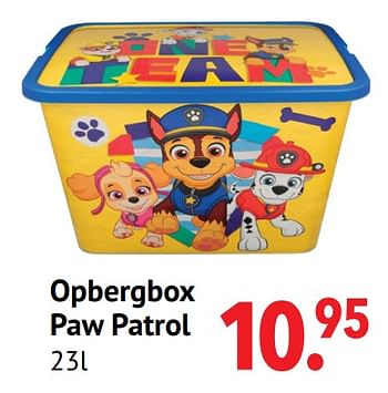 Promoties Opbergbox paw patrol - PAW  PATROL - Geldig van 01/11/2021 tot 06/12/2021 bij Freetime