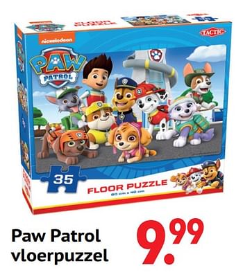 Promoties Paw patrol vloerpuzzel - Tactic - Geldig van 01/11/2021 tot 06/12/2021 bij Freetime