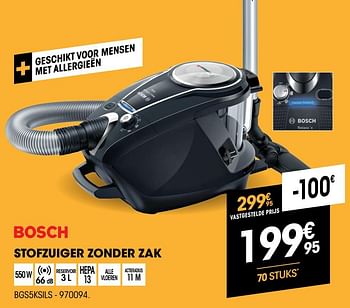 Promoties Bosch stofzuiger zonder zak bgs5ksils - Bosch - Geldig van 17/11/2021 tot 29/11/2021 bij Electro Depot