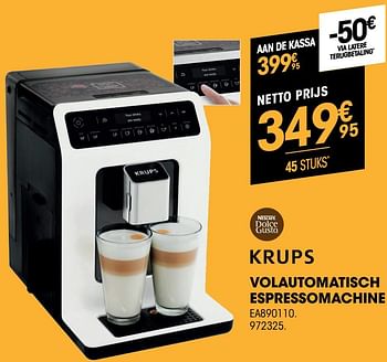 Promoties Krups volautomatisch espressomachine ea890110 - Krups - Geldig van 17/11/2021 tot 29/11/2021 bij Electro Depot