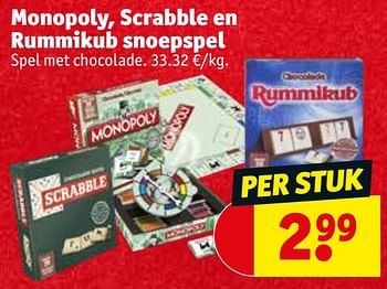 Senaat Presentator blad Huismerk - Kruidvat Monopoly scrabble en rummikub snoepspel - Promotie bij  Kruidvat
