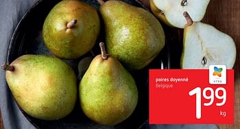 Promotions Poires doyenné - Produit Maison - Spar Retail - Valide de 18/11/2021 à 01/12/2021 chez Spar (Colruytgroup)