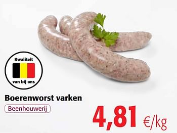 Promoties Boerenworst varken - Huismerk - Colruyt - Geldig van 17/11/2021 tot 30/11/2021 bij Colruyt