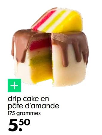 Promotions Drip cake en pâte d’amande - Produit maison - Hema - Valide de 17/11/2021 à 27/11/2021 chez Hema