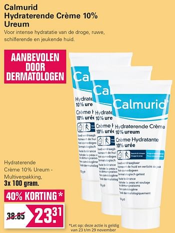 Promoties Hydraterende crème 10% ureum multlverpakking - Calmurid - Geldig van 10/11/2021 tot 04/12/2021 bij De Online Drogist