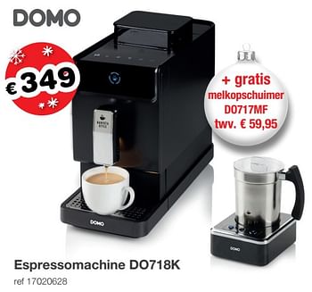 Promoties Domo elektro espressomachine do718k - Domo elektro - Geldig van 19/11/2021 tot 22/11/2021 bij Europoint