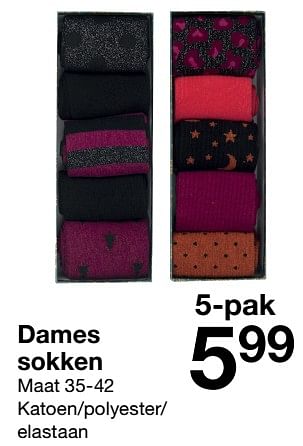 Promoties Dames sokken - Huismerk - Zeeman  - Geldig van 20/11/2021 tot 26/11/2021 bij Zeeman
