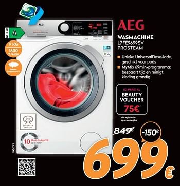 Promoties Aeg wasmachine l7fe9699sv prosteam - AEG - Geldig van 17/11/2021 tot 29/11/2021 bij Krefel