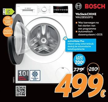 Promoties Bosch wasmachine wau28sg0fg - Bosch - Geldig van 17/11/2021 tot 29/11/2021 bij Krefel