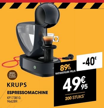 Promoties Krups espressomachine kp173b10 - Krups - Geldig van 23/11/2021 tot 05/12/2021 bij Electro Depot