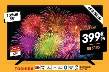 Promoties Toshiba 55u2063dg - Toshiba - Geldig van 23/11/2021 tot 05/12/2021 bij Electro Depot