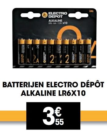 Promoties Batterijen electro dépôt alkaline - Huismerk - Electro Depot - Geldig van 23/11/2021 tot 05/12/2021 bij Electro Depot